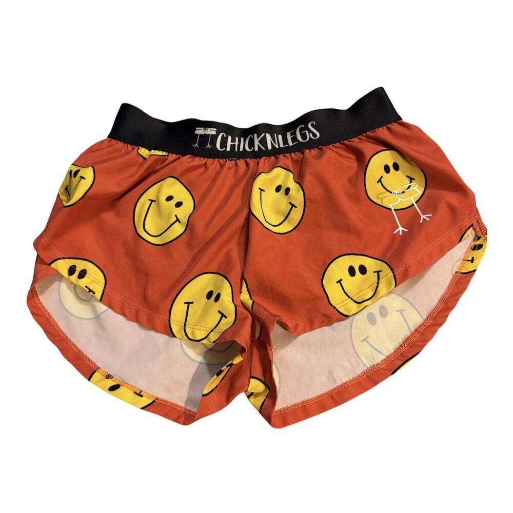 chicken legs running exercise shorts womens XS Smiley face